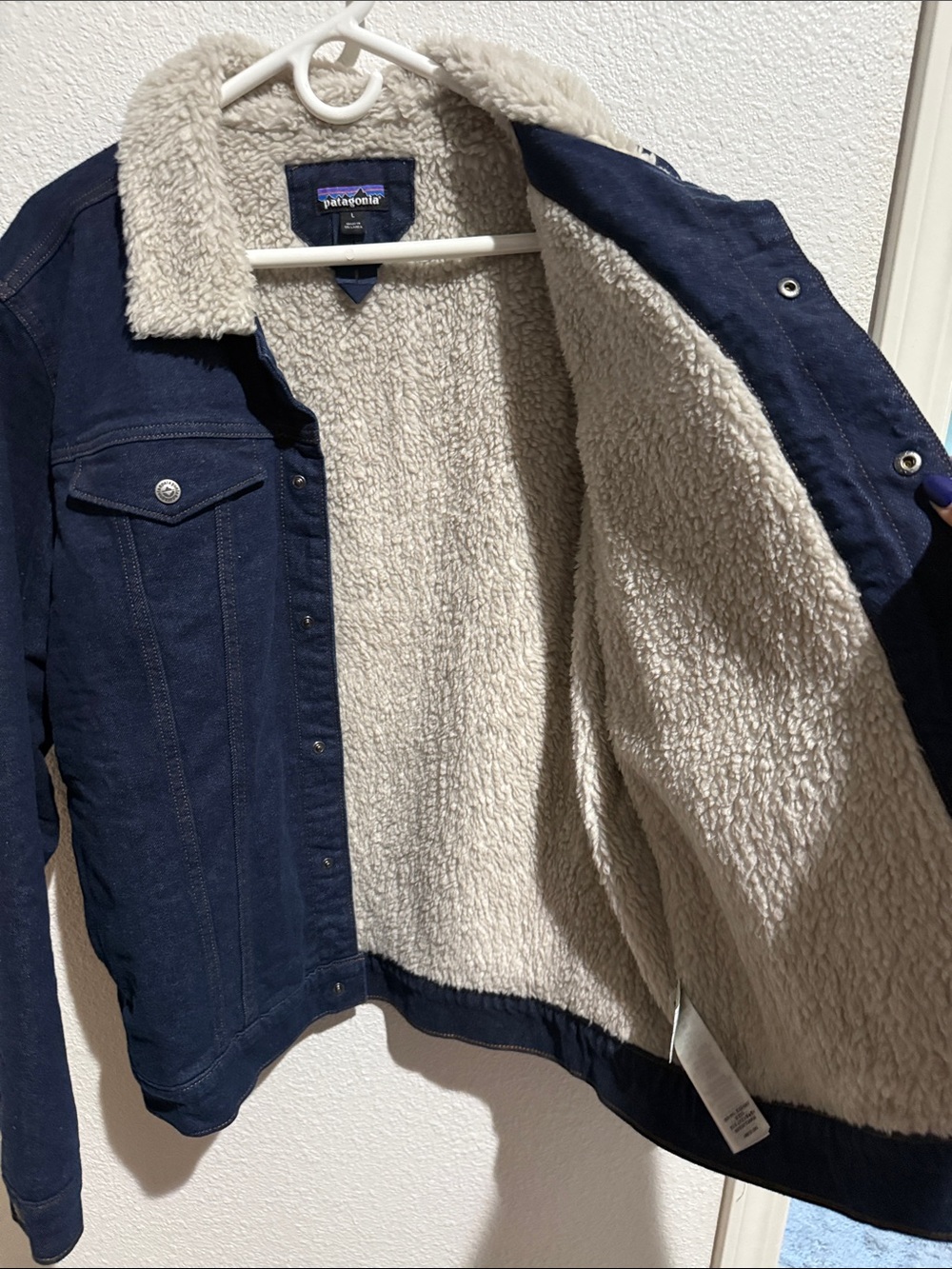 Patagonia Navy Sherpa-Lined Pea Coat - Picture 5 of 7